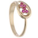 14ct Yellow Gold Child's Red Gemstone Stone Set Ring