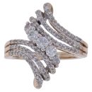 9ct Yellow Gold 0.75ct Brilliant Cut Diamond Fancy Twist Ring