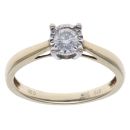 9ct Yellow Gold 0.25ct Brilliant Cut Diamond Solitaire Ring