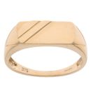 9ct Yellow And White Gold Stripe Signet Ring