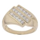 9ct Yellow Gold 0.75ct Princess Cut Diamond Signet Ring
