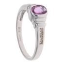 9ct White Gold Pink Sapphire And 0.15ct Diamond Solitaire Ring