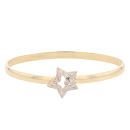 9ct Yellow Gold Cubic Zirconia Star Hinged Bangle