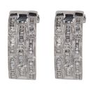 14ct White Gold 0.35ct Baguette Cut Diamond Multi Row Earrings