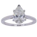 18ct White Gold 2.00ct Lab Grown Diamond Pear Cut Solitaire Ring
