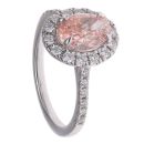 9ct White Gold 2.00ct Oval and Brilliant Cut Pink and Colourless Lab Grown Diamond Cluster Ring