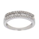 18ct White Gold 0.50ct Brilliant and Baguette Cut Diamond Fancy Ring