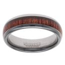 Unique & Co Tungsten And Carbide Wooden Inlay Wedding Ring
