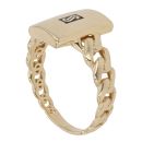 14ct Yellow Gold Monaco Classic Plain Link Signet Ring