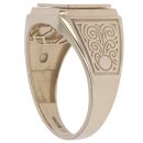 9ct Yellow Gold Cubic Zirconia St Andrews Cross Signet Ring