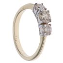 14ct Yellow Gold 1.25ct Brilliant Cut Tinted Diamond Trilogy Ring