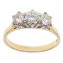 18ct Yellow Gold 1.00ct Brilliant Cut Diamond Trilogy Ring