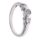 9ct White Gold 0.50ct Brilliant and Baguette Cut Diamond Solitaire Ring