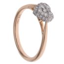 18ct Rose Gold 0.25ct Brilliant Cut Diamond Heart Cluster Ring