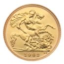 1982 Elizabeth II Decimal Portrait UK Half Sovereign Coin