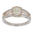 18ct Yellow And White Gold 1.10ct Cushion Diamond Solitaire Ring