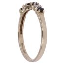 9ct Yellow Gold Sapphire and Cubic Zirconia Wishbone Ring