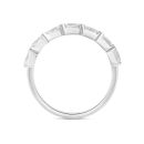 Silver Platinum Plated 0.70ct Oval Cut Lab Grown Diamond Five Stone Ring