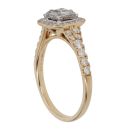 18ct Yellow Gold 1.00ct Brilliant, Baguette and Princess Cut Diamond Cluster Ring