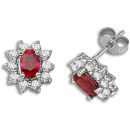 18ct White Gold Diamond 0.52ct Ruby 1.80ct Diamond Earrings