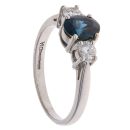 18ct White Gold 0.35ct Diamond and Sapphire Ring