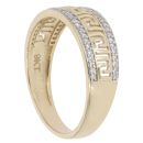 9ct Yellow Gold Cubic Zirconia and Greek Key Half Eternity Ring