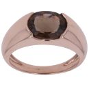 9ct Rose Gold Smoky Quartz Single Stone Ring