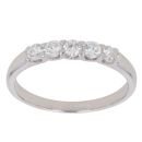 18ct White Gold 0.60ct Brilliant Cut Diamond Five Stone Ring