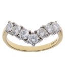 18ct Yellow Gold 1.00ct Brilliant Cut Diamond Wishbone Ring