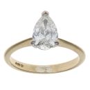 18ct Yellow Gold 1.10ct Pear Cut Diamond Solitaire Ring