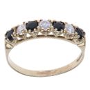 9ct Yellow Gold Cubic Zirconia and Sapphire Ring