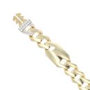 14ct Yellow Gold Monaco Flex Pave Lock Curb Bracelet 7.5"