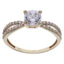 9ct Yellow Gold Cubic Zirconia Solitaire Ring