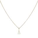 9ct Yellow Gold Cubic Zirconia and Opal Fancy Pendant and Chain 16"