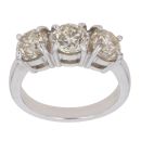 Platinum 3.00ct Brilliant Cut Diamond Trilogy Ring