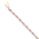 14ct Yellow Gold Tanzanite Bracelet 7"
