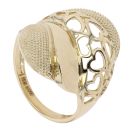 14ct Yellow Gold Heart Patterned Swirl Ring