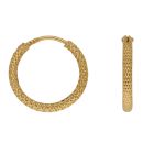 22ct Yellow Gold Patterned Hoop Earrings