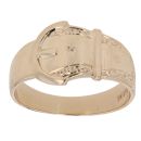 9ct Yellow Gold Patterned Buckle Ring