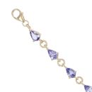 9ct Yellow Gold Tanzanite Bracelet 8"