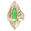 14ct Yellow Gold Green Gemstone Ring