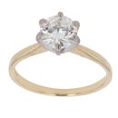 18ct Yellow Gold Moissanite Single Stone Ring