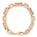 9ct Yellow Gold Stars And Bars Patterned Bracelet 8"