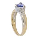 18ct Yellow Gold 0.10ct Diamond and Tanzanite Ring