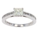 9ct White Gold 1.10ct Princess Cut Diamond Solitaire Ring