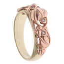 9ct Yellow and Rose Gold 0.05ct Diamond Tree Of Life Clogau Ring