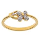 22ct Yellow Gold Cubic Zirconia Flower Ring