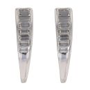 18ct White Gold 0.25ct Baguette Cut Diamond Tapered Drop Earrings