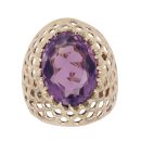 9ct Yellow Gold Amethyst Signet Ring