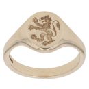 9ct Yellow Gold Rampant Lion Signet Ring